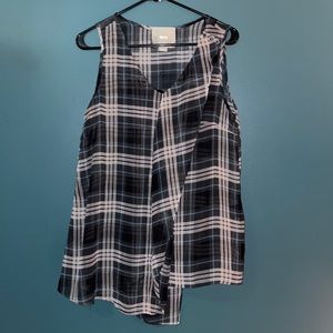 Maeve Anthropologie Plaid Overlay Top